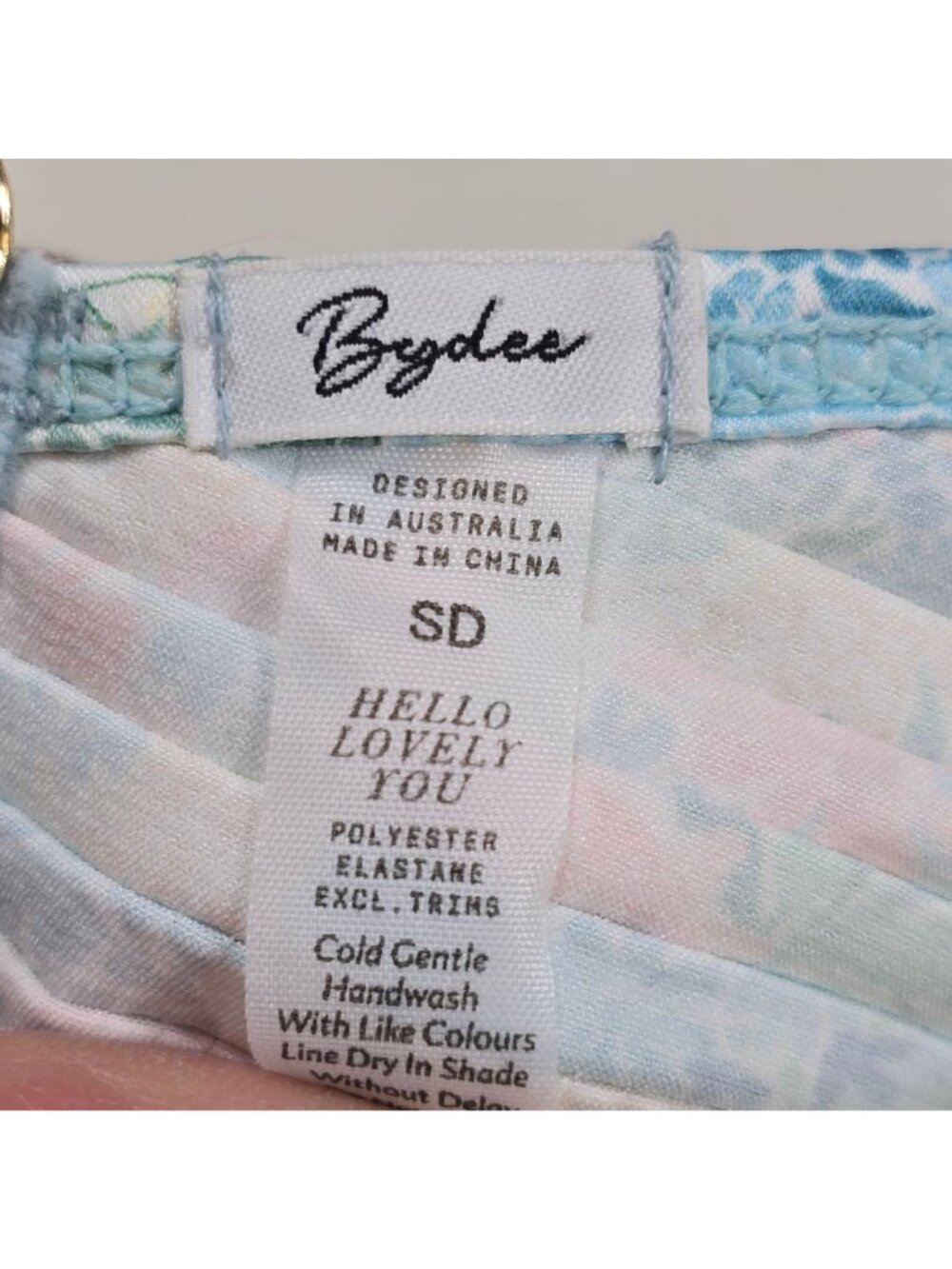 Bydee SD Corset Floral Lace Hook Closure Light Blue Pink Romantic Small - Picture 2 of 3